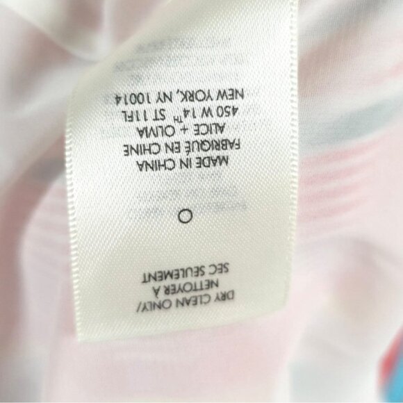 NWT Alice +‎ Olivia Kalia Red Multicolor Striped Halter Tieback Mini Dress LARGE - Picture 16 of 16